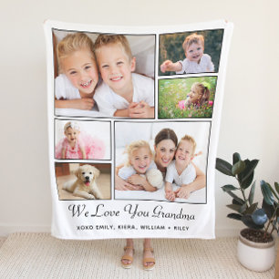 Grandma Love You Personalised Photo Sherpa Blanket