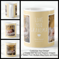 Grandma Love You Photos Modern Yellow C62 White