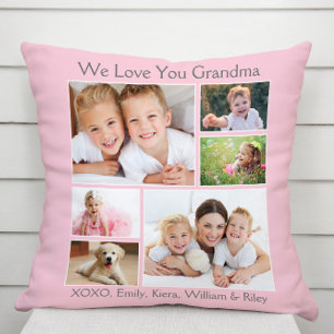 Grandma Love You Pink Photo Cushion