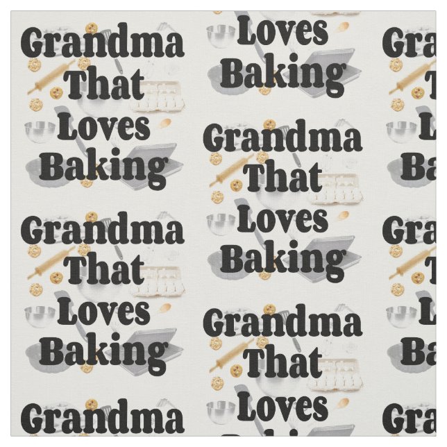 Grandma Loves Baking Fabric (Swatch)