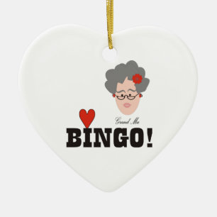 Grandma Loves Bingo Ceramic Ornament