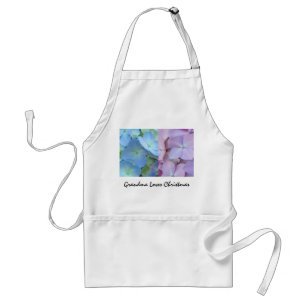 Grandma Loves Christmas aprons Holidays Floral