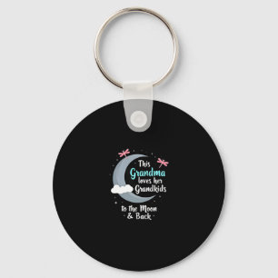 Grandma Loves Her Grandkids Dragonfly Moon Women G Key Ring