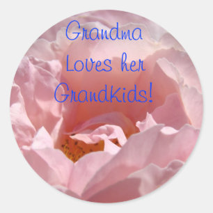 Grandma Loves her Grandkids! stickers Pink Rose