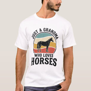 Grandma Loves Horses Vintage Engraving Shirt Desig