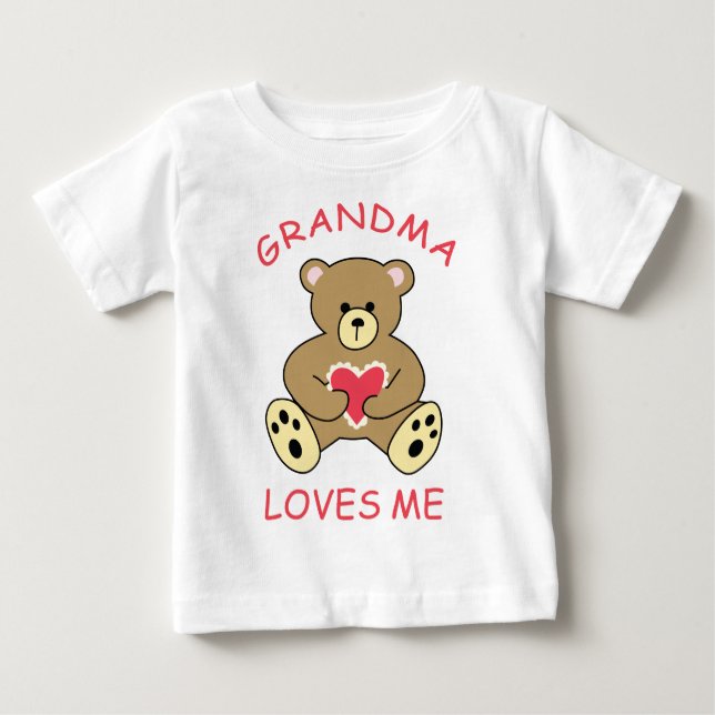 Grandma Loves Me Baby T-Shirt (Front)
