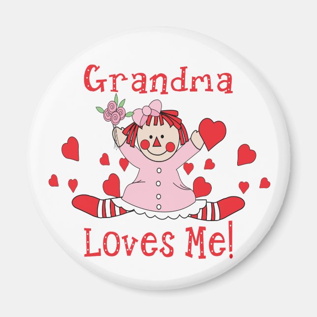 Grandma Love's me Rag Doll Magnet (Front)