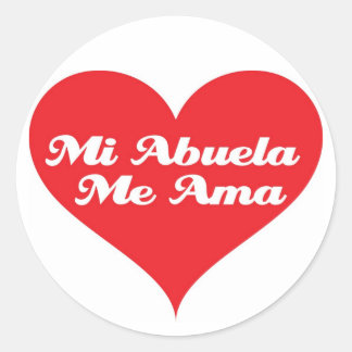Grandma Loves Me Spanish Classic Round Sticker