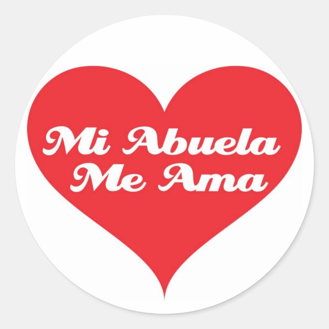 Grandma Loves Me Spanish Classic Round Sticker (Front)