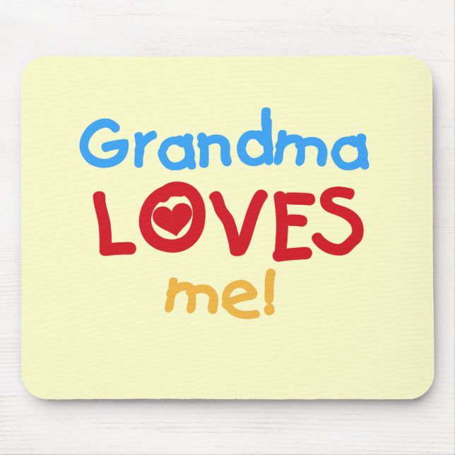 Grandma Loves Me T-shirts and Gifts Mouse Pad (Front)