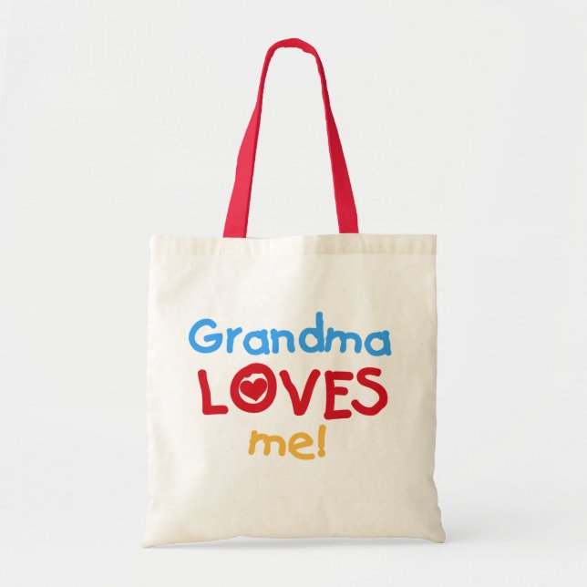 Grandma Loves Me T-shirts and Gifts Tote Bag (Front)
