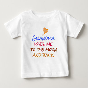 Grandma Loves Me to the Moon and Back Quote Baby T-Shirt