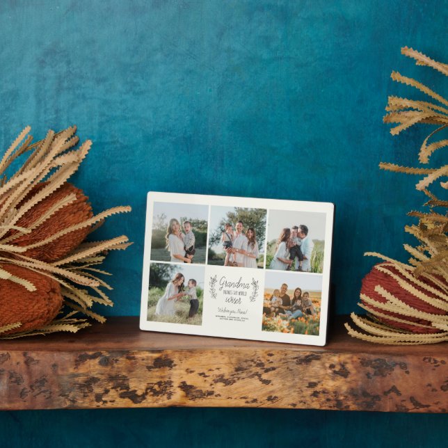 Grandma makes life wiser love you photo collage plaque (Side)