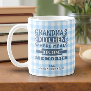 Grandma Meals Become Memories Blue Coffee Mug