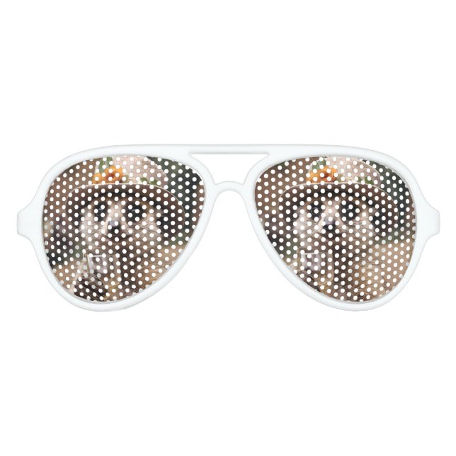 Grandma Meerkat Drinking Wine, Aviator Sunglasses (Front)