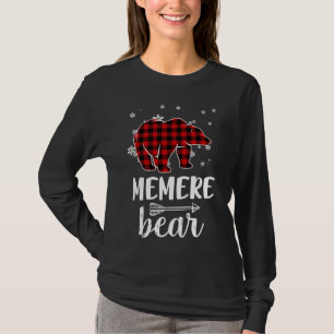 Grandma Memere Bear Christmas Pajama Red Plaid Buf T-Shirt