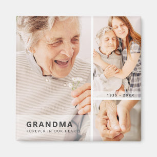 Grandma Memorial Modern Geometric Photo Collage Magnet