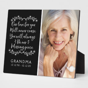 Grandma Memorial Photo Keepsake Plaque