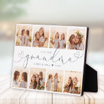 Grandma Modern Heart Script Photo Collage Love Pla Plaque<br><div class="desc">Love you GRANDMA: Great custom photo gift for grandparents, Valentine's Day, Mother's Day, or the Holidays: This modern photo plaque is easy to customise with your 8 favourite photos. The text below can be personalised to read the name of the child or family member as well as the text above...</div>