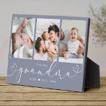 Grandma Modern Heart Script Photo Collage Love Plaque<br><div class="desc">Love you GRANDMA: Great custom photo gift for grandparents, Valentine's Day, Mother's Day, or the Holidays: This modern photo plaque is easy to customise with your 3 favourite photos. The text below can be personalised to read the name of the child or family member as well as the text above...</div>