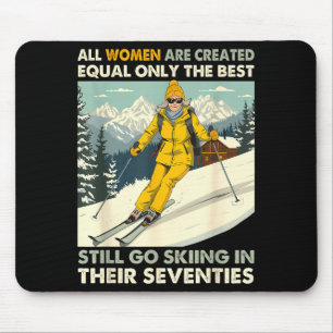 Grandma Mom Still Go Skiing In Seventies Old Women Mouse Pad