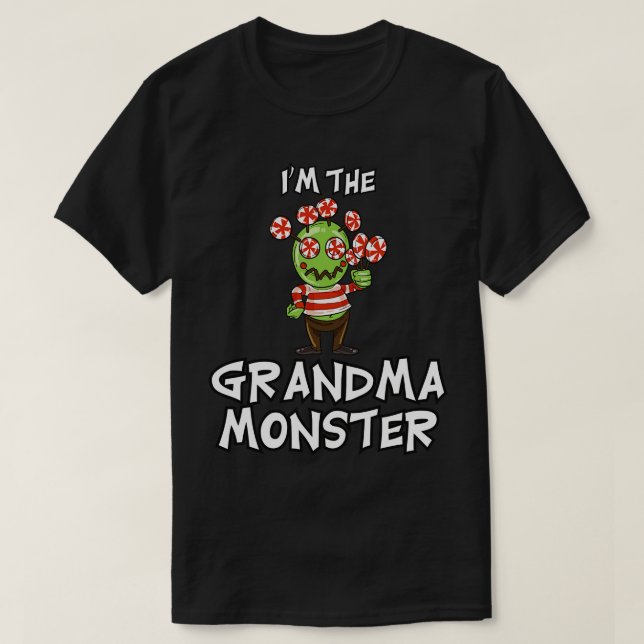 Grandma Monster Halloween Matching Family Costume T-Shirt (Design Front)