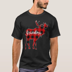 Grandma Moose Red Buffalo Plaid Matching Family Ch T-Shirt