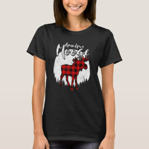 Grandma Moose Red Plaid Buffalo Matching Family Pa T-Shirt