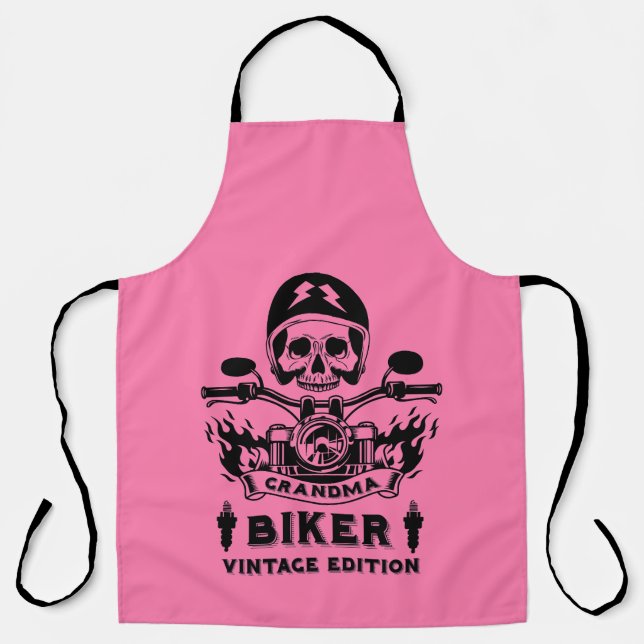 Grandma Motorbike Rider Apron (Front)