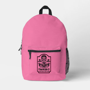 Grandma Motorbike Rider Printed Backpack