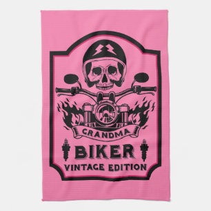 Grandma Motorbike Rider Tea Towel