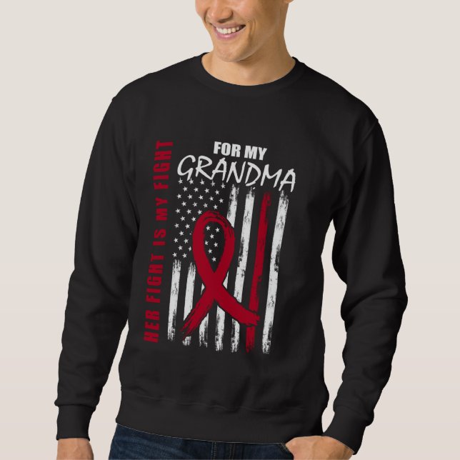 Grandma Multiple Myeloma Awareness American Flag P Sweatshirt (Front)
