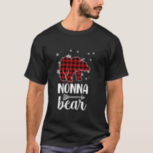 Grandma Nonna Bear Xmas Pajama Red Plaid Buffalo P T-Shirt