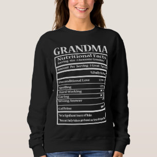 Grandma   Nutrition Facts for Family Day Sweatshirt