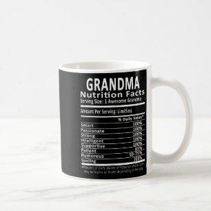 Grandma Nutrition Facts Halloween Thanksgiving Chr Coffee Mug
