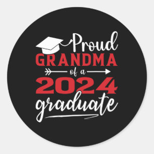 Grandma Of A Cl Of 2024 Graduate Funny Graduation  Classic Round Sticker