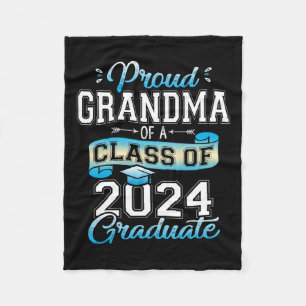 Grandma Of A Cl Of 2024 Graduate Funny Senior 2024 Fleece Blanket
