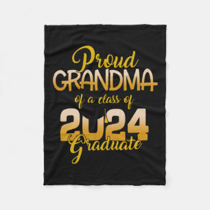 Grandma Of A Cl Of 2024 Graduate Senior Graduation Fleece Blanket