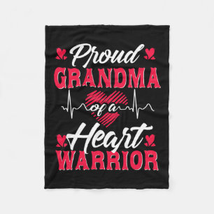 Grandma Of A Heart Warrior Chd Awareness  Fleece Blanket