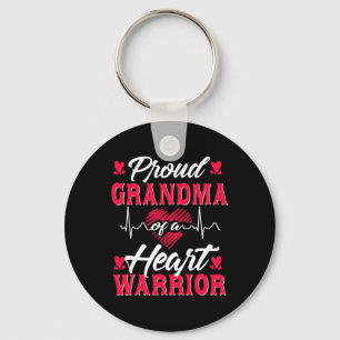 Grandma Of A Heart Warrior Chd Awareness Key Ring