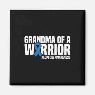 Grandma of a Warrior Blue Ribbon Alopecia Awarenes Magnet
