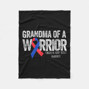 Grandma Of A Warrior Chd Congenital Heart Defect M Fleece Blanket
