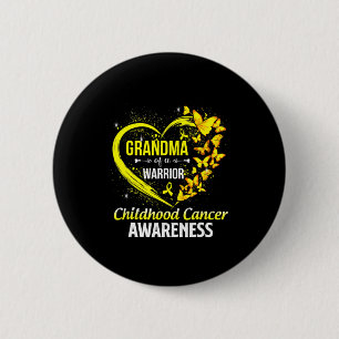 Grandma Of A Warrior Childhood Cancer Awareness Bu 6 Cm Round Badge