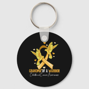 Grandma Of A Warrior Childhood Cancer Awareness  Key Ring