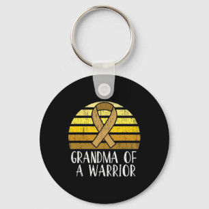 Grandma Of A Warrior Childhood Cancer Awareness Key Ring