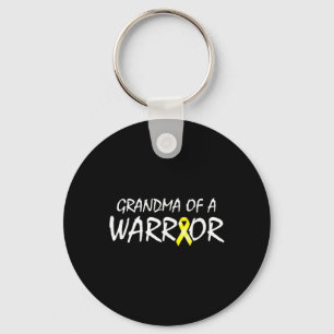Grandma of a Warrior Childhood Cancer Awareness Ri Key Ring