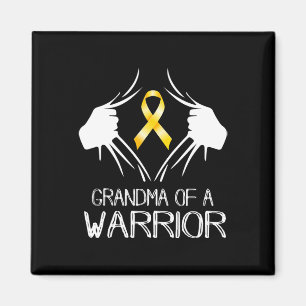 Grandma Of A Warrior Childhood Cancer Awareness Ri Magnet