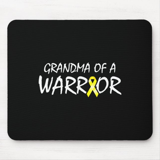 Grandma of a Warrior Childhood Cancer Awareness Ri Mouse Pad (Front)