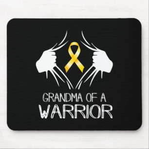 Grandma Of A Warrior Childhood Cancer Awareness Ri Mouse Pad