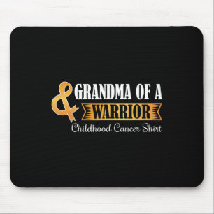 Grandma Of A Warrior Childhood Cancer Ribbon Aware Mouse Pad
